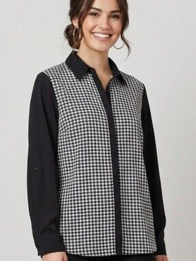 Elementz Black & White Houndstooth Button-Down Shirt